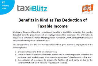 Benefits in Kind as Tax Deduction of Taxable Income